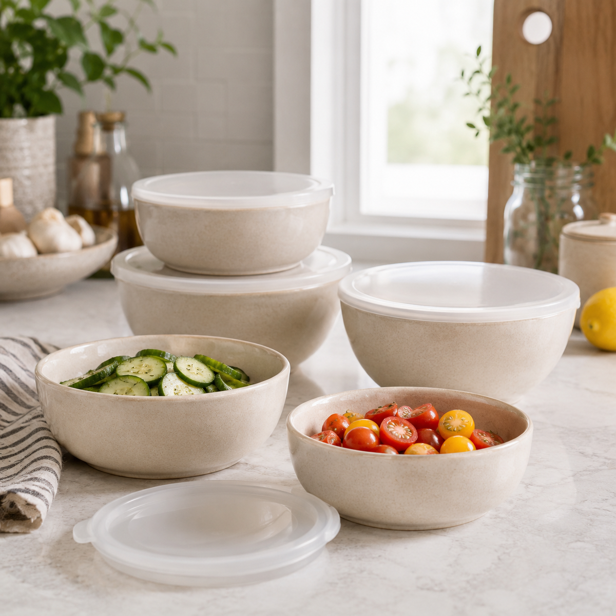 Cozyverrall™ FreshSeal Ceramic Storage Bowl Set